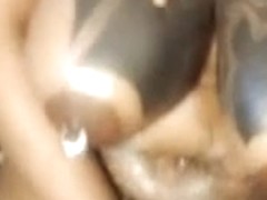 crazy tattoed ebony with pircing cum, webcam