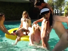 Pool Orgy With Sexy Shemales