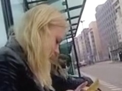 I approached cute blonde and flashed her my dick in public