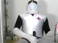 rubber doll unmasking wank