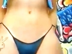 Curvy hot tranny strips on a webcam