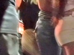 Hot babes with nice butts caught on candid street voyeur cam