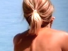 incredible french blond girl topless beach french riviera