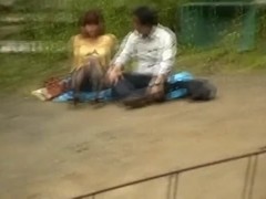 Horny Japanese couple have hardcore outside sex fun