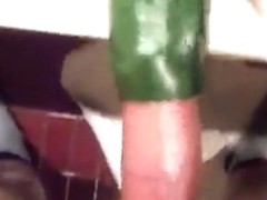 Cucumber JO and cum at end