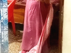 Aunty caught red handed on camera while changing dress.
