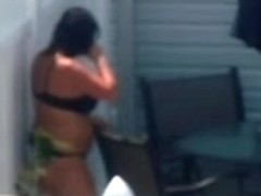 Spying on a Black and White Leopard Bikini MILF