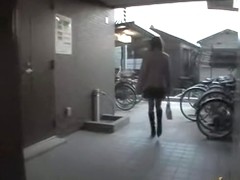 Girl on the bike gets out of her panty