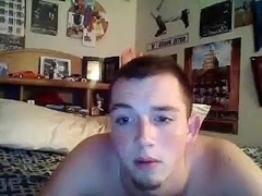 Comely dude is jerking off in his room and filming himself on camera