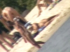 Sexy naked people in a beach voyeur video