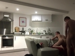Fucking College Guys In Open Living Room (Open Windows, Public Can See!)