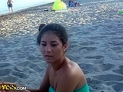 Sexy public porn episode with a appealing dark brown