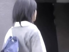 Vocal slim schoolgirl flashes her tight butt when sharking fellow grabs her clothes