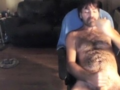 Hairy Redneck Face Cum shot