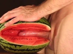 water melon cum - fucking a melon and cumming