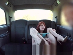 Fake Taxi Hairy redhead pussy gets fucked and cum splattered