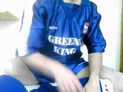 Jerking Off in footie kit (soccer uniform)