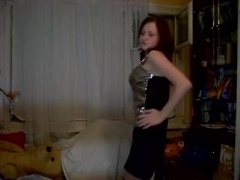 Solo darksome brown playgirl dancing