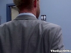 Suited gay assfucked hunky colleagues asshole