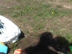 Doggy style outdoor sex on a picnic