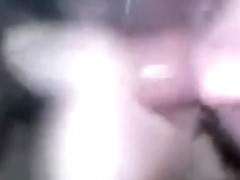 Jerking Off his shlong whilst this babe sucks it in her throat oral pleasure creampie