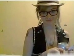 Unshaved  immature Sucks and Rides Her Ally On Livecam No Sound