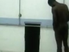 Guy gets boner at shower