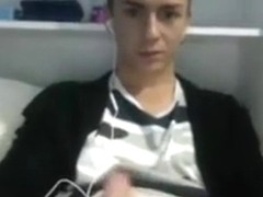 All Smooth He Wank In Her Room And Ejaculates On Her Belly