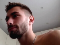 (340) Russian sports very sexy guy shows and jerks the big d