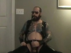 tattooed leather smoker