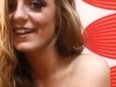 Denise K rides Sybian and eats cum