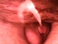 Desperation, wetting and jerking close up