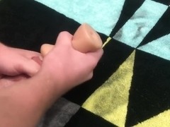 Lubed up cock destroys pocket pussy!