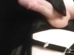 solo crossdresser cum with sex toy