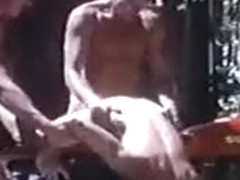 Hot gay threesome outdoors