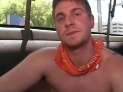 Cute horny dude trying gay ass in the sex bus