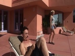 Blonde teen fucks old guy for facial load