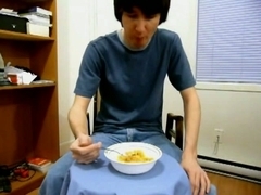 Cum shots in the bowl of cereals