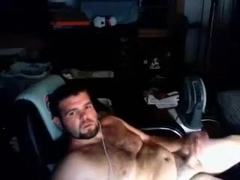 Alluring fagot is jerking in the bedroom and filming himself on computer webcam