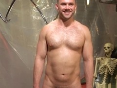 Seran wrapped bdsm jock sucked off