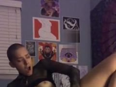 Horny Latina with Big Ass Fucks Herself with Huge Dildo