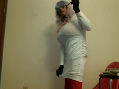 tranny smoking vs 120 menthol in white dress