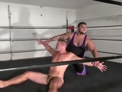 Mountain strikes the handsome daddy in jaguar thong! The Superman torture!