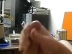 hot guy wanking moaning with cumshot!