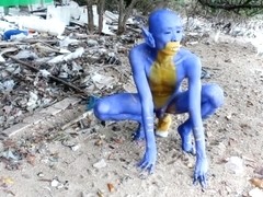 I Transformed Myself Into An Blue Alien... / Bodypaint / Naked Body Art #1