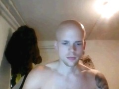 Bald Dude Jerks Off on Cam Sex Skype