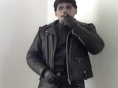 leather biker greyland masked glove smoke cigars