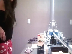 Wife undresses for shower