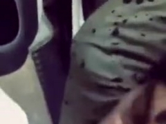 Hot black girl pegging her mans ass and mouth in public