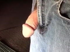 Jeans jerk-off and cum